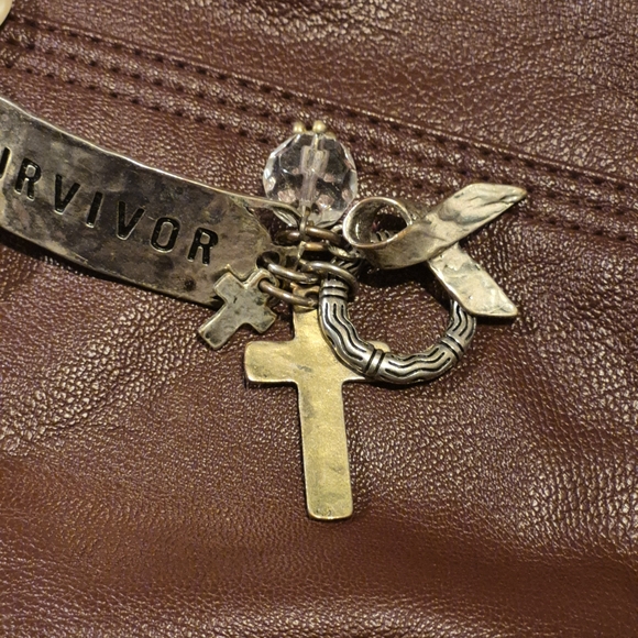 Survivor Charm Bracelet with Cross and Pearl Accents - Picture 4 of 9